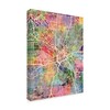 Trademark Fine Art Michael Tompsett 'Dallas Texas City Map' Canvas Art, 18x24 MT02262-C1824GG